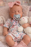 Adeline 19” Full Silicone Reborn Baby Girl tan Skin Tone 7.3lbs newborn open mouth FLAWED AND REPAIRED
