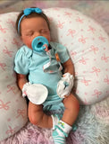 Adeline 19” with short Newborn Hair Full Silicone Baby Girl open mouth TAT 10 days