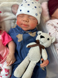 Hendrix 19” reborn baby tan skin Tone Full Silicone newborn  Boy approx 7.2lbs open mouth arrives approx 10/5