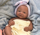 Scarlet 17” Dark skin Full Silicone Baby Girl bald  open mouth approx 5.5lbs TAT 10 days