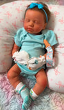 Adeline 19” with short Newborn Hair Full Silicone Baby Girl open mouth TAT 10 days