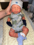 Hendrix 19” reborn baby tan skin Tone Full Silicone newborn  Boy approx 7.2lbs open mouth arrives approx 10/5