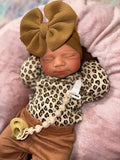 Victoria 19” reborn baby Full Silicone Girl Tan Skin Tone approx 7.2lbs wears newborn open mouth