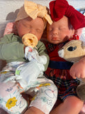 Adeline 19” Full Silicone Reborn Baby Girl tan Skin Tone 7.3lbs newborn open mouth FLAWED AND REPAIRED