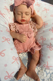 Lizzy 16in reborn baby Full Silicone Preemie Painted Hair open mouth approx 4lbs
