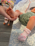 Adeline 19” Full Silicone Reborn Baby Girl tan Skin Tone 7.3lbs newborn open mouth FLAWED AND REPAIRED