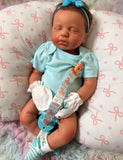 Adeline 19” with short Newborn Hair Full Silicone Baby Girl open mouth TAT 10 days