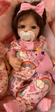 Unicorn Sleeper w/Headband for 16” dolls.   VAL