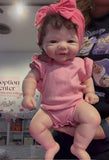 Dolly 17” W/ NEWBORN CURLY HAIR ,CUSTOM MADE Full Body PREMIUM Silicone- No mold seam lines on limbs! fair Skin, open mouth. Arrives approx 9/29.