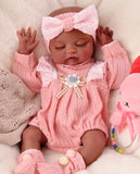 4pc PINK L/S Sweater Romper Set for Preemie 16” Dolls