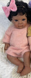 Eden 18” Newborn Girl Full Body Silicone no limb mold lines Brown Skin Tone Open Mouth approx 7lbs. TAT approx. 10-15 Days