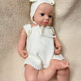 Abigail 19” fair skin open eyes full body silicone baby girl approx 7lbs open mouth TAT 12 DAYS