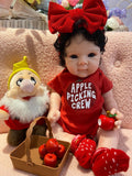 “Snow White” 18in Full PREMIUM Silicone No  lines on limbs Custom Hand-rooted Hair Baby Girl open mouth approx 7lbs EYELASHES ADDED tat 10-15 days