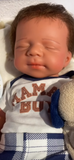 Hendrix 19” W/ short brown NEWBORN HAIR Full Silicone Boy Tan Skin Tone open mouth tat 10-15 days