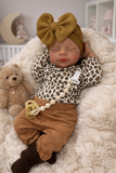 Victoria 19” reborn baby Full Silicone Girl Tan Skin Tone approx 7.2lbs wears newborn open mouth
