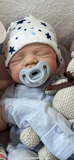 Jordan 19” Fair Skin Tone Full Silicone newborn baby Boy 7.2 lbs open mouth tat 10-15 days