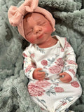 Victoria 19” reborn baby Full Silicone Girl Tan Skin Tone approx 7.3lbs newborn open mouth